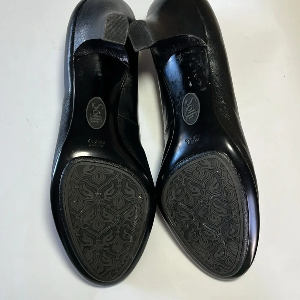 Sofft Samy woman’s black leather pump kitten wrapped heel arch support sz8 - Picture 10 of 14